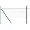 Kerítés oszlopokkal Zöld 0.4 x 50 m PVC-bevonatos acél