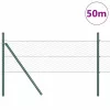 Kerítés oszlopokkal Zöld 0.4 x 50 m PVC-bevonatos acél