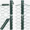 Kerítés oszlopokkal Zöld 0.4 x 50 m PVC-bevonatos acél