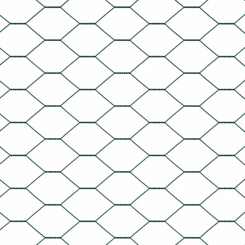 Kerítés oszlopokkal Zöld 0.4 x 50 m PVC-bevonatos acél