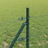 Kerítés oszlopokkal Zöld 0.4 x 50 m PVC-bevonatos acél