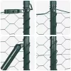 Kerítés oszlopokkal Zöld 0.4 x 50 m PVC-bevonatos acél