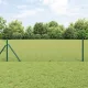 Kerítés oszlopokkal Zöld 0.6 x 50 m PVC-bevonatos acél