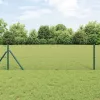 Kerítés oszlopokkal Zöld 0.8 x 50 m PVC-bevonatos acél