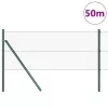 Kerítés oszlopokkal Zöld 0.8 x 50 m PVC-bevonatos acél