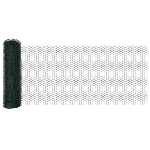 Kerítés oszlopokkal Zöld 0.8 x 50 m PVC-bevonatos acél