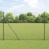 Kerítés oszlopokkal Szürke 1.6 x 10 m PVC-bevonatos acél