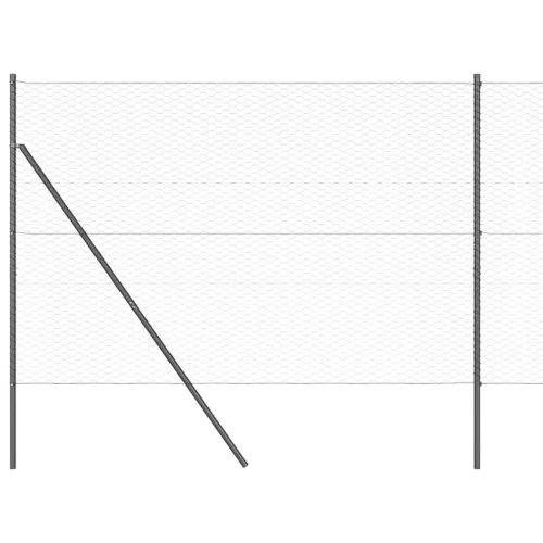 Kerítés oszlopokkal Szürke 1.6 x 10 m PVC-bevonatos acél