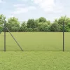Kerítés oszlopokkal Szürke 1 x 25 m PVC-bevonatos acél