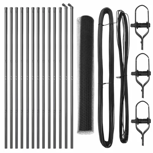 Kerítés oszlopokkal Szürke 1 x 25 m PVC-bevonatos acél