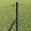 Kerítés oszlopokkal Szürke 1 x 25 m PVC-bevonatos acél