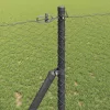 Kerítés oszlopokkal Szürke 1 x 25 m PVC-bevonatos acél