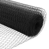 Kerítés oszlopokkal Szürke 1 x 25 m PVC-bevonatos acél