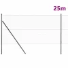 Kerítés oszlopokkal Szürke 1 x 25 m PVC-bevonatos acél