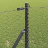 Kerítés oszlopokkal Szürke 1 x 25 m PVC-bevonatos acél
