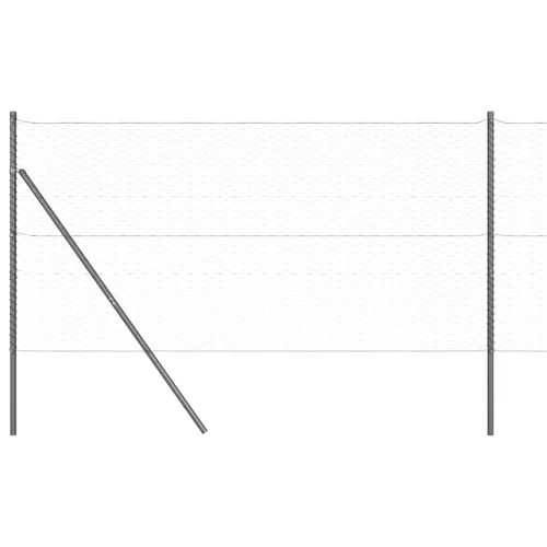 Kerítés oszlopokkal Szürke 1 x 25 m PVC-bevonatos acél