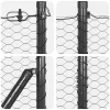 Kerítés oszlopokkal Szürke 1.6 x 25 m PVC-bevonatos acél