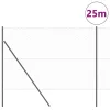 Kerítés oszlopokkal Szürke 1.6 x 25 m PVC-bevonatos acél