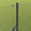 Kerítés oszlopokkal Szürke 1.6 x 25 m PVC-bevonatos acél