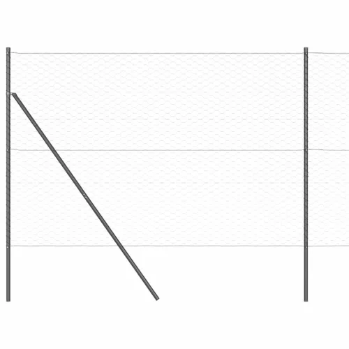 Kerítés oszlopokkal Szürke 1.6 x 25 m PVC-bevonatos acél