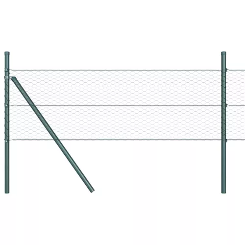 Kerítés oszlopokkal Szürke 0.4 x 50 m PVC-bevonatos acél