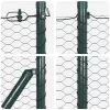 Kerítés oszlopokkal Szürke 0.4 x 50 m PVC-bevonatos acél