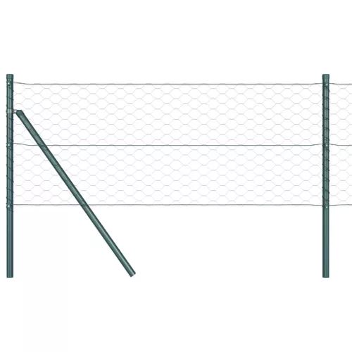 Kerítés oszlopokkal Szürke 0.6 x 50 m PVC-bevonatos acél