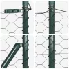 Kerítés oszlopokkal Szürke 0.6 x 50 m PVC-bevonatos acél