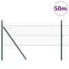 Kerítés oszlopokkal Szürke 0.8 x 50 m PVC-bevonatos acél
