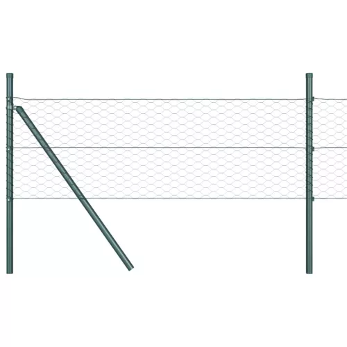 Kerítés oszlopokkal Szürke 0.8 x 50 m PVC-bevonatos acél