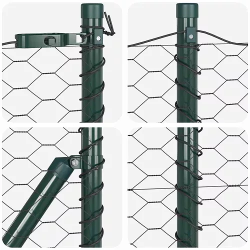 Kerítés oszlopokkal Szürke 0.8 x 50 m PVC-bevonatos acél