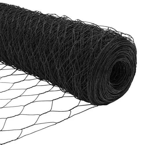 Kerítés oszlopokkal Szürke 0.8 x 50 m PVC-bevonatos acél