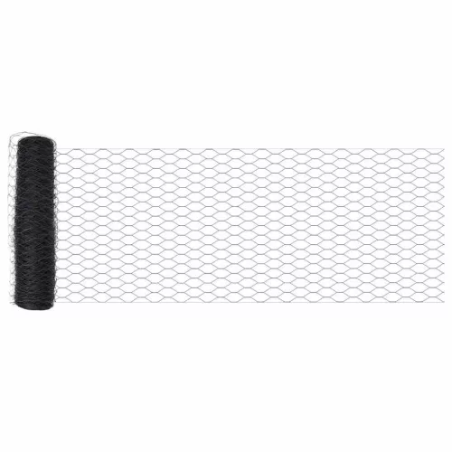 Kerítés oszlopokkal Szürke 0.8 x 50 m PVC-bevonatos acél