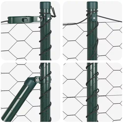 Kerítés oszlopokkal Szürke 0.8 x 50 m PVC-bevonatos acél