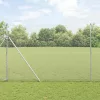 Kerítés oszlopokkal Ezüst 1.6 x 10 m PVC-bevonatos acél