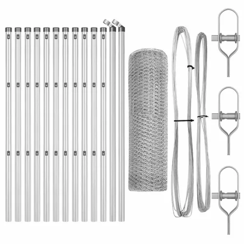 Kerítés oszlopokkal Ezüst 0.8 x 25 m PVC-bevonatos acél