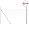 Kerítés oszlopokkal Ezüst 0.8 x 25 m PVC-bevonatos acél