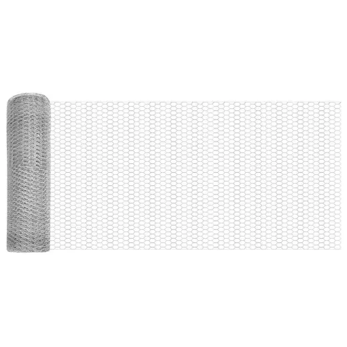 Kerítés oszlopokkal Ezüst 0.8 x 25 m PVC-bevonatos acél