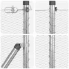 Kerítés oszlopokkal Ezüst 0.8 x 25 m PVC-bevonatos acél