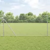 Kerítés oszlopokkal Ezüst 1 x 25 m PVC-bevonatos acél