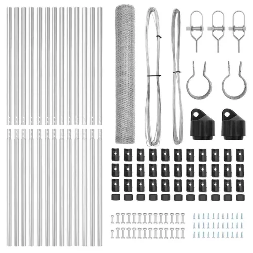Kerítés oszlopokkal Ezüst 1.2 x 25 m PVC-bevonatos acél