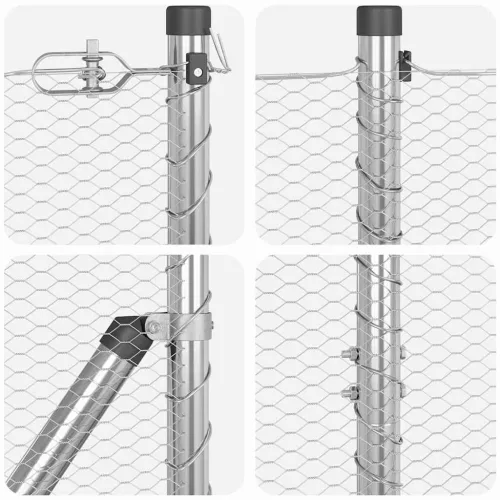 Kerítés oszlopokkal Ezüst 1.2 x 25 m PVC-bevonatos acél