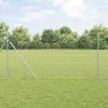 Kerítés oszlopokkal Ezüst 1.4 x 25 m PVC-bevonatos acél