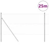 Kerítés oszlopokkal Ezüst 1.4 x 25 m PVC-bevonatos acél