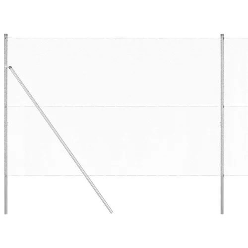 Kerítés oszlopokkal Ezüst 1.5 x 25 m PVC-bevonatos acél