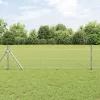 Kerítés oszlopokkal Ezüst 0.4 x 50 m PVC-bevonatos acél