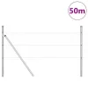 Kerítés oszlopokkal Ezüst 0.4 x 50 m PVC-bevonatos acél