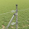 Kerítés oszlopokkal Ezüst 0.4 x 50 m PVC-bevonatos acél