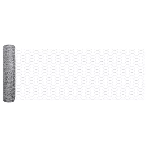 Kerítés oszlopokkal Ezüst 0.4 x 50 m PVC-bevonatos acél