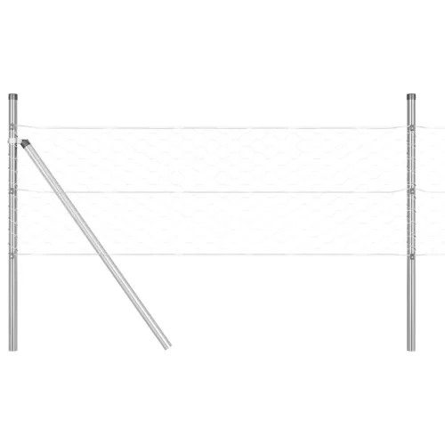 Kerítés oszlopokkal Ezüst 0.4 x 50 m PVC-bevonatos acél